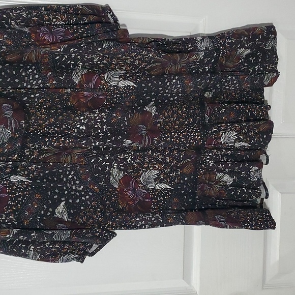 Tribal Femme Ruffle Hem Boho Floral Print Dress Extra Large - Picture 4 of 10